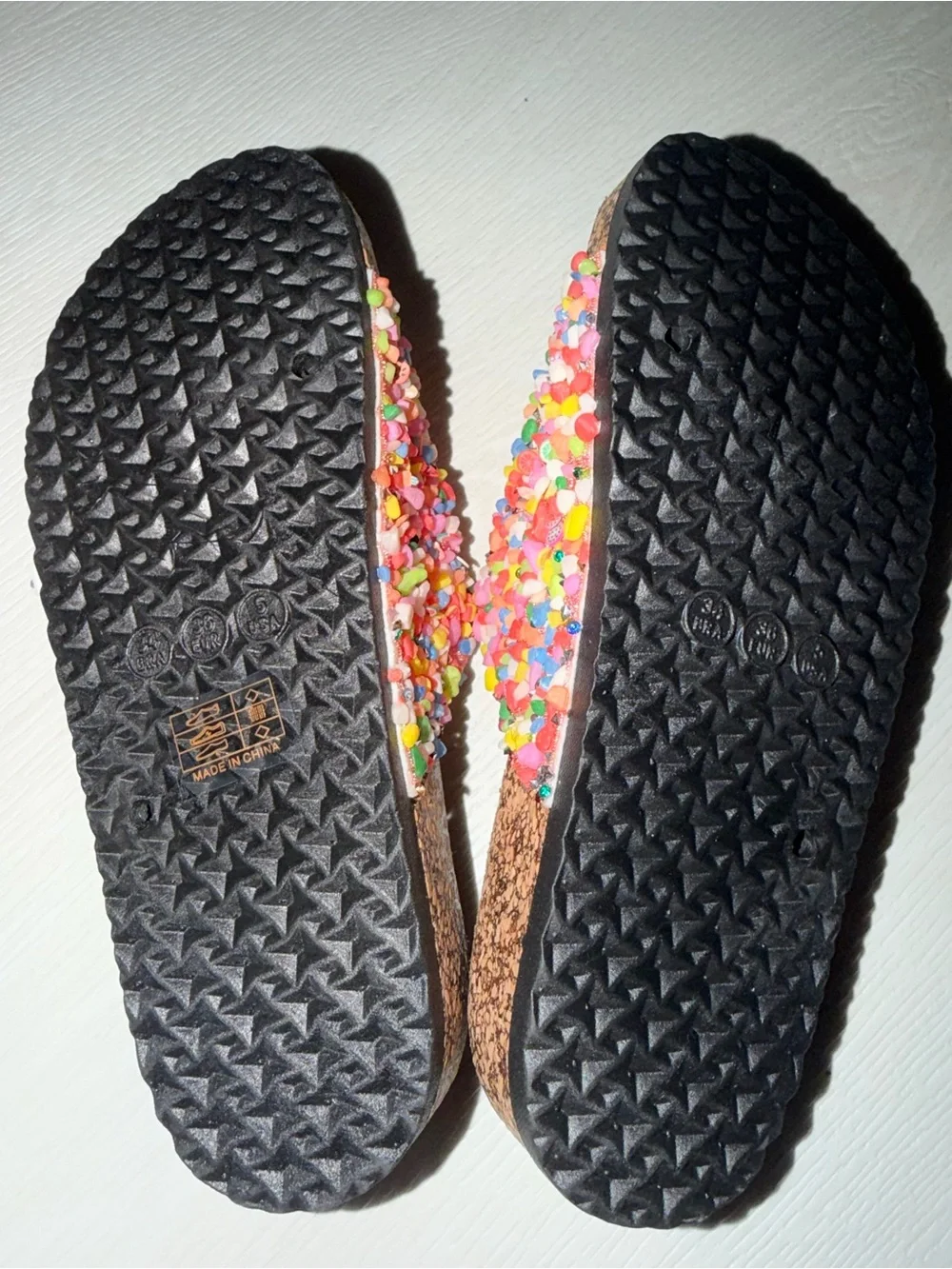 Multicolor Confetti Slide Sandals